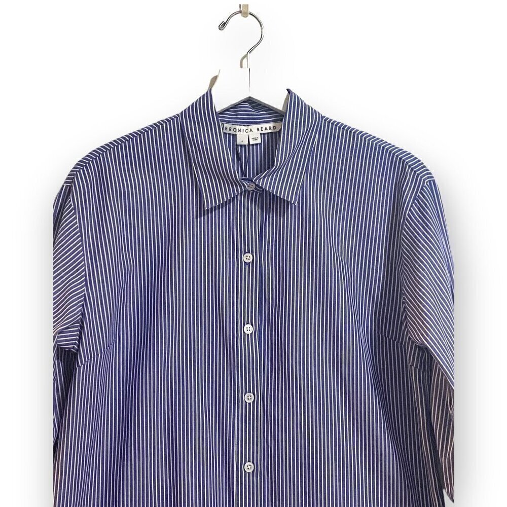 Veronica Beard Gilda Oversized Striped Cotton shirt. Size 4, New with tag. - Picture 7 of 15